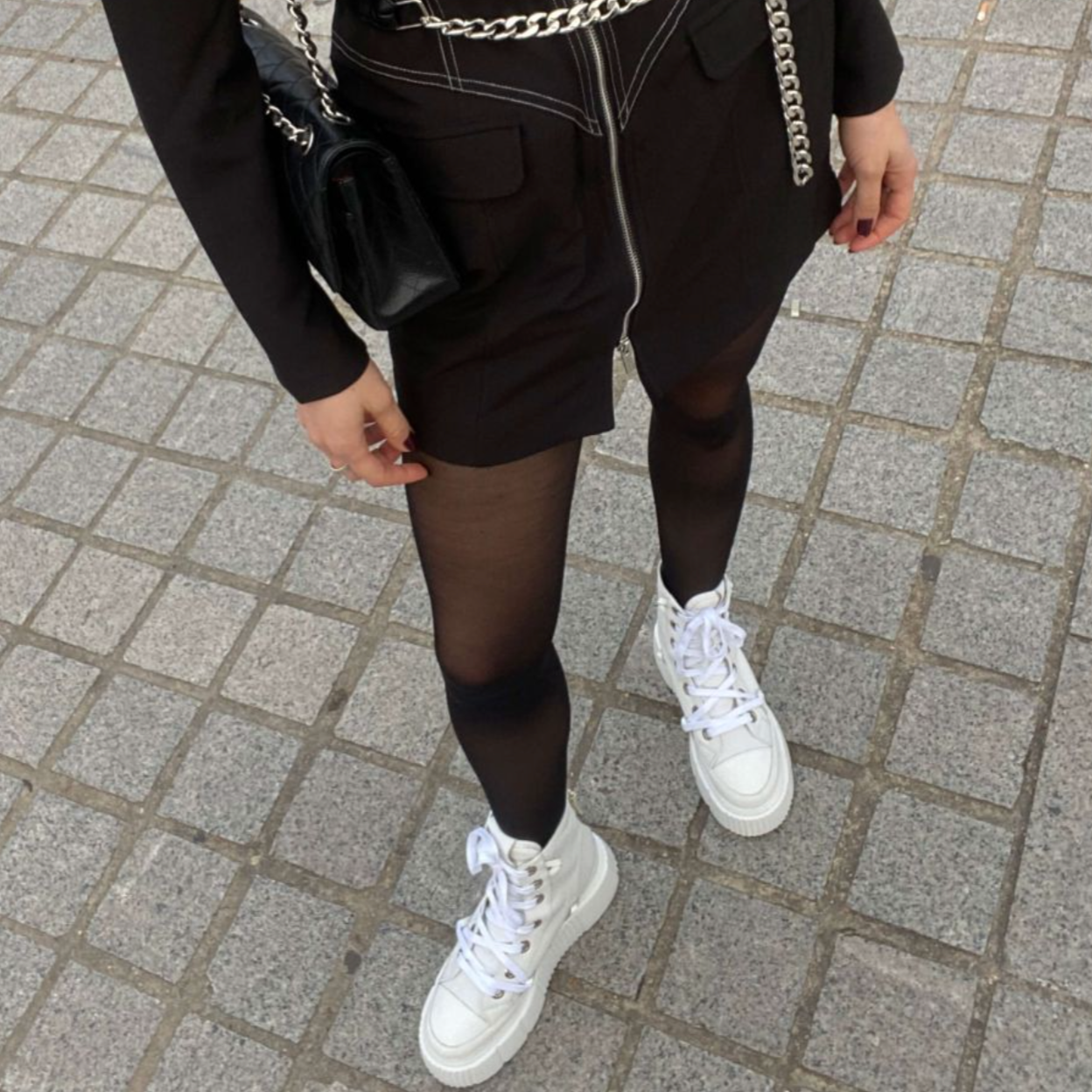 Inuikii Matilda Leather High White Sneaker