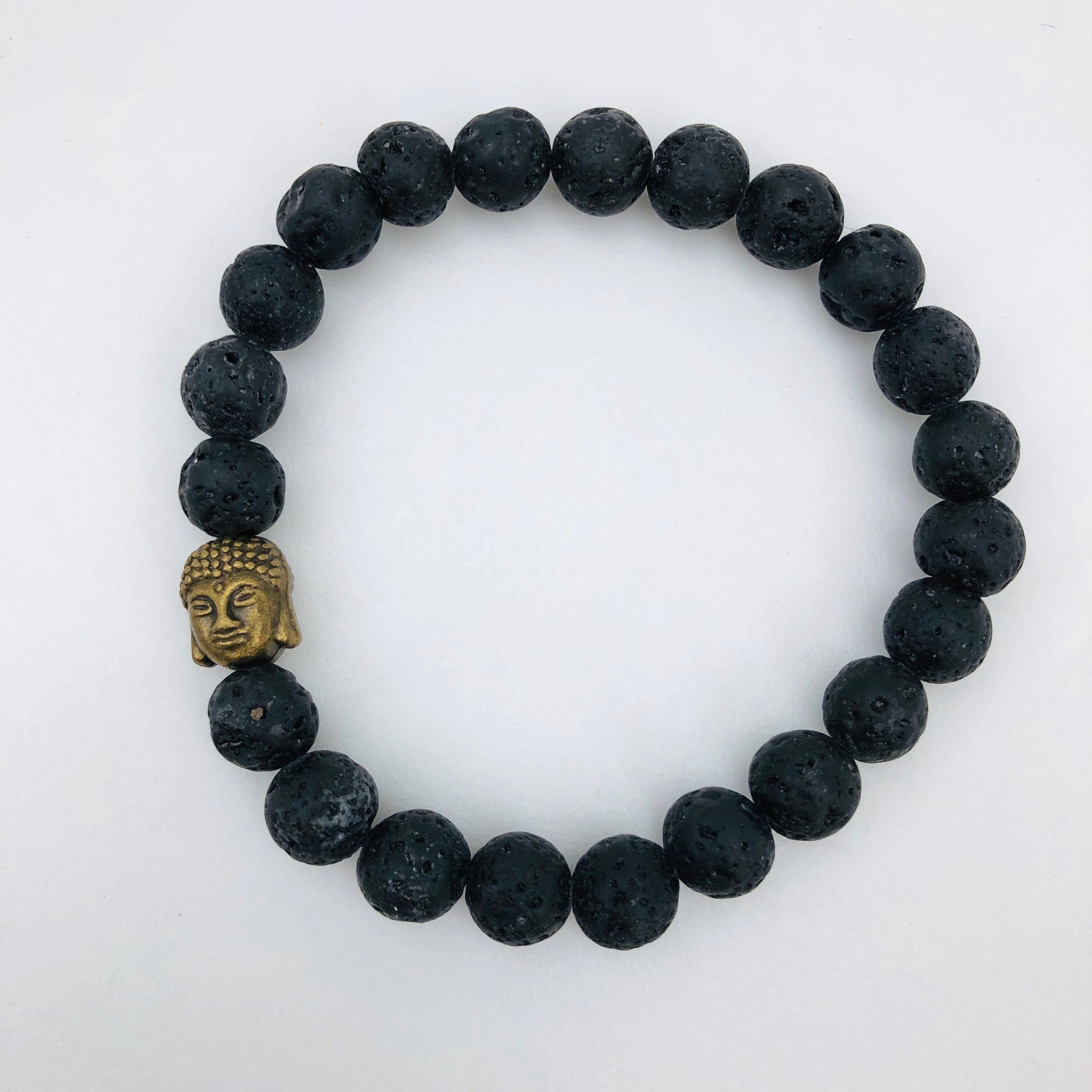 TM. Black Bead Buddha Bracelet