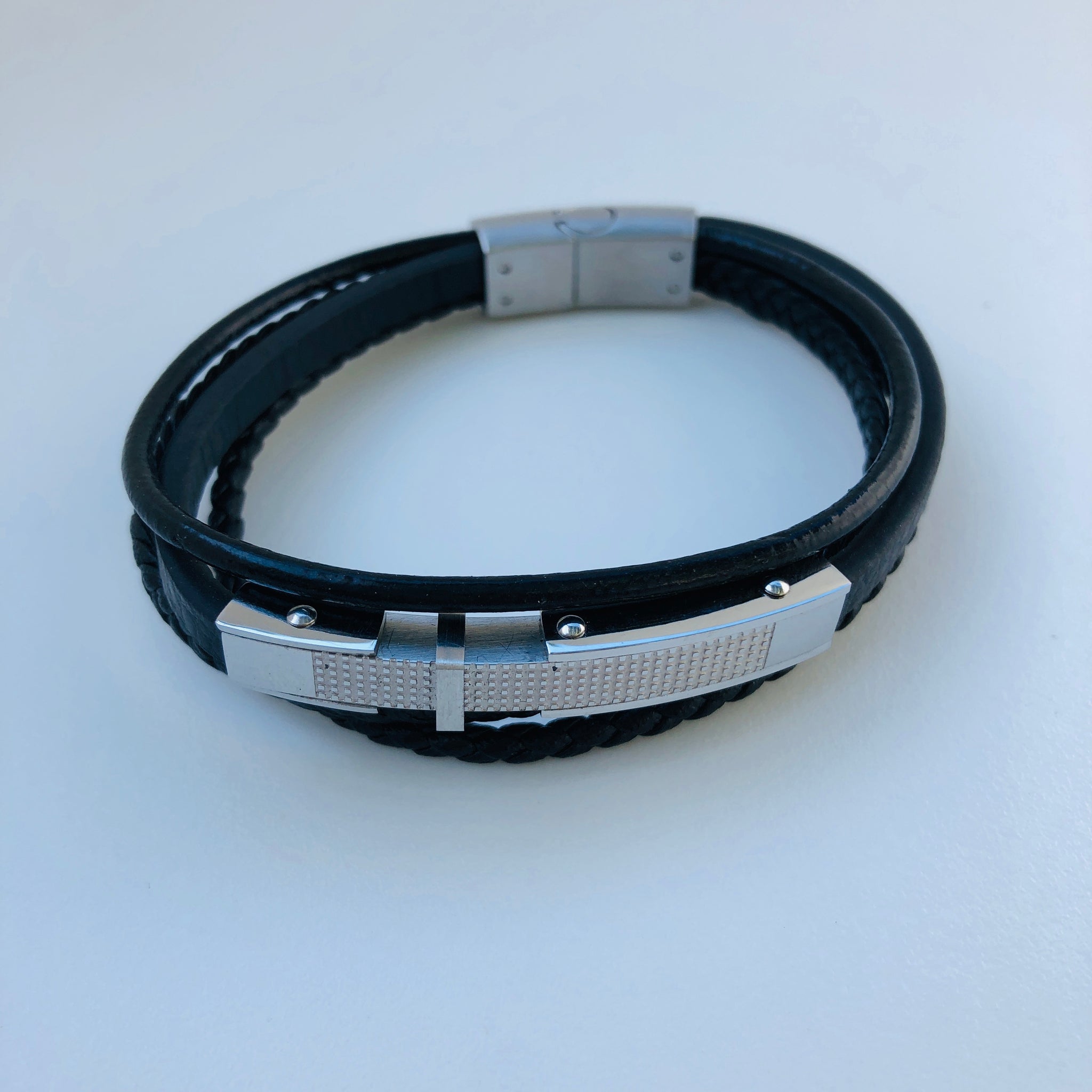 TM. Leather Etch Panel Bracelet